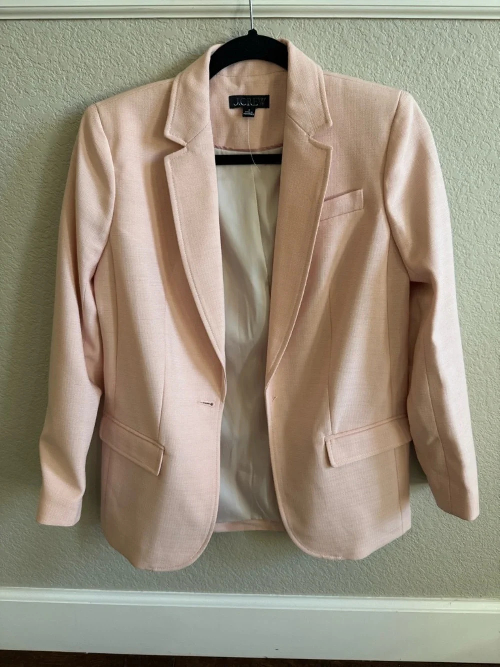 J.Crew Arden Blazer in Luster Canvas Women's Size 0 Peach Petal